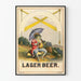 Vintage Lager Beer Poster with Royal Frog