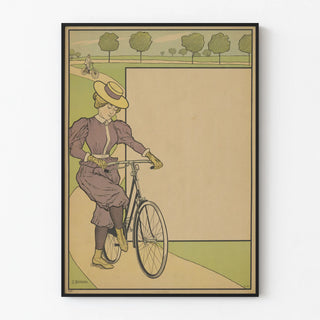 Vintage Cycling Poster for Women on a Leisure Ride