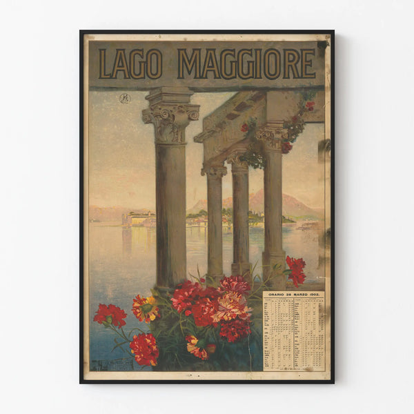 Vintage decorative poster of Lago Maggiore
