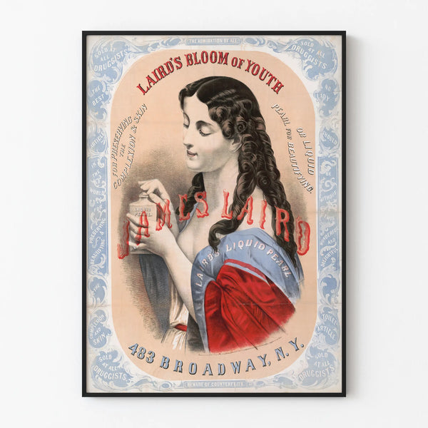 Vintage Laird's Bloom of Youth advertising poster for wall decoration