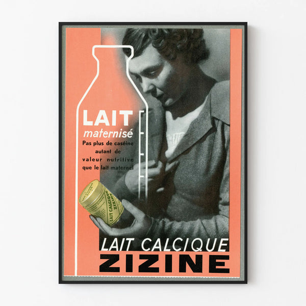 Vintage Poster Zizine Calcium Milk - Retro Wall Decoration
