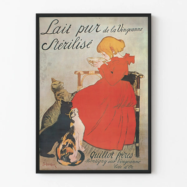 Vintage poster of sterilized pure milk from La Vingeanne