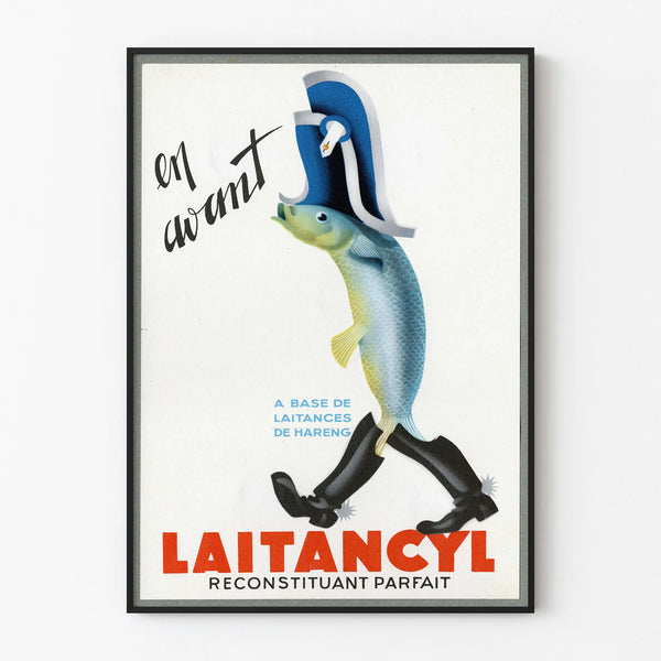 Vintage Poster Laitancyl Reconstituting Perfectly with Herring Laitance