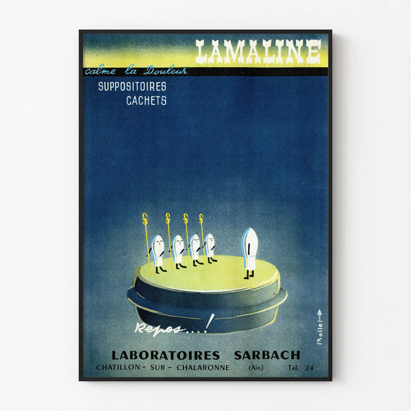 Vintage poster LAMALINE - Retro pharmacy wall decoration