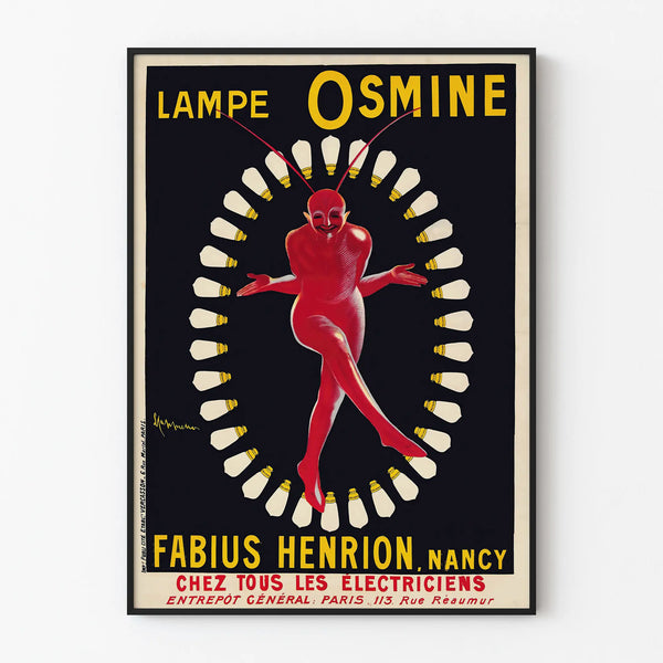 Vintage poster Lampe Osmine – Retro luminous wall decoration
