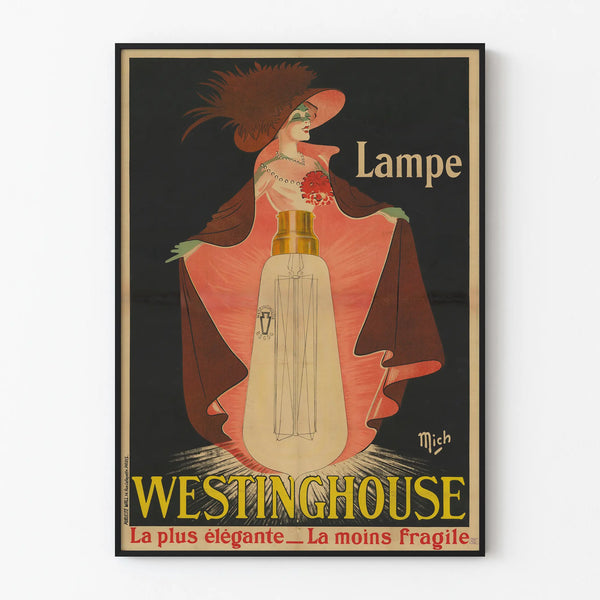 Vintage Poster Lampe Westinghouse Art Deco Style