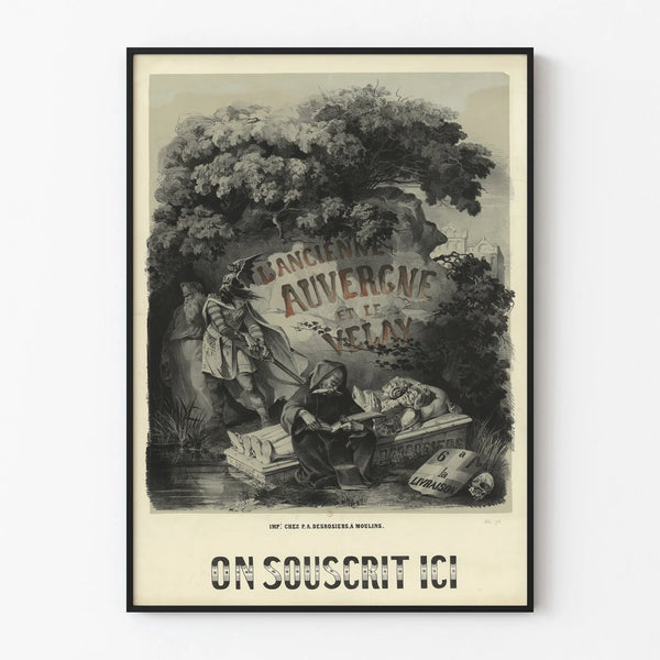 Vintage poster Old Auvergne and Velay - Historic wall decoration