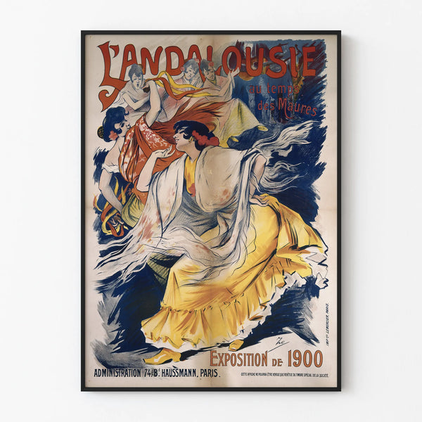 Vintage poster of Andalusia Exhibition 1900 wall decoration