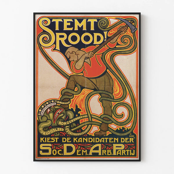 Vintage SDAP electoral poster - Political wall decoration