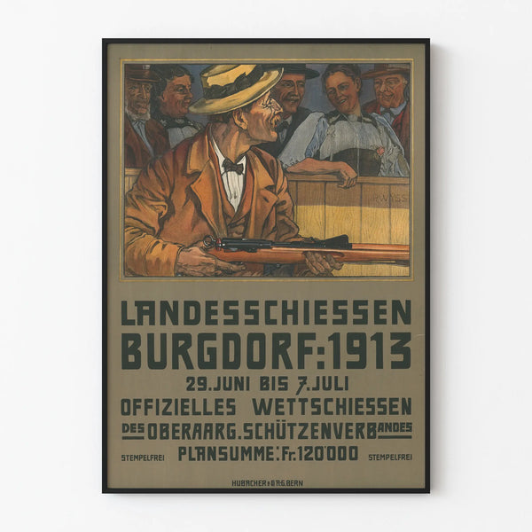 Vintage Landesschiessen Burgdorf 1913 poster wall decoration