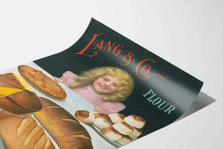 Vintage Poster for Farine Lang & Co. with Child and Assorted Breads