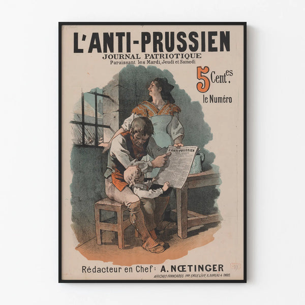 Vintage poster L'Anti-Prussien Journal Patriotique – Retro wall decoration