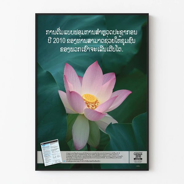 Laos 2010 Awareness Poster with Lotus Flowers