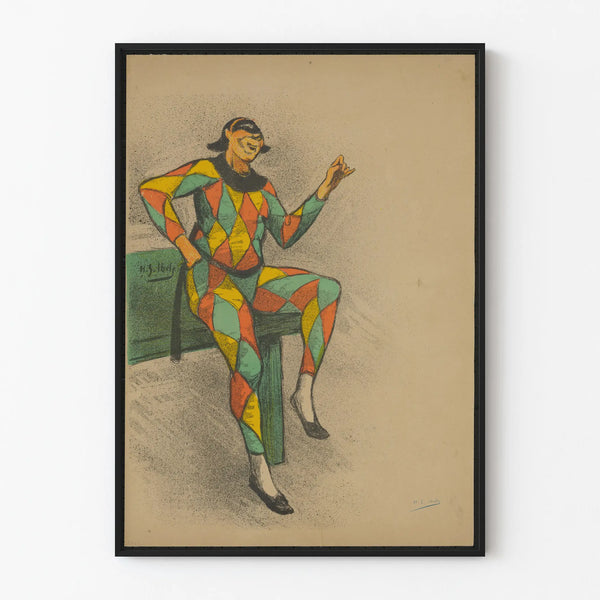 Colorful Harlequin Poster for Artistic Wall Decoration