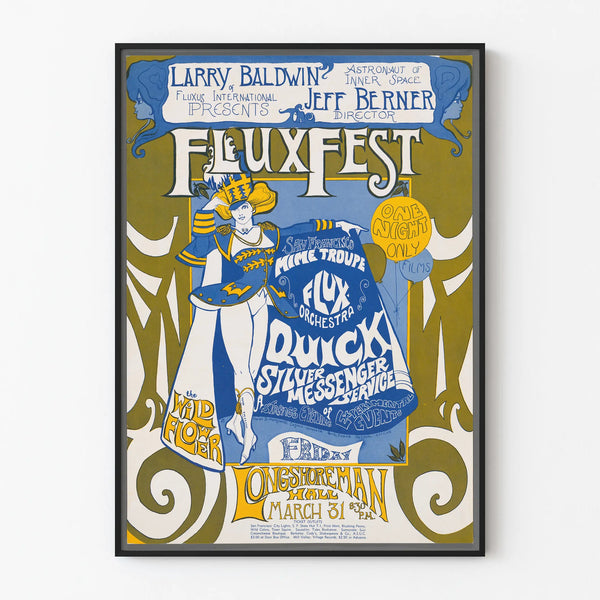 Vintage Fluxfest poster artistic wall decoration