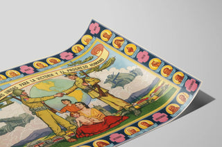 Vintage poster Las Américas Unidas for victory and human progress — artwork view