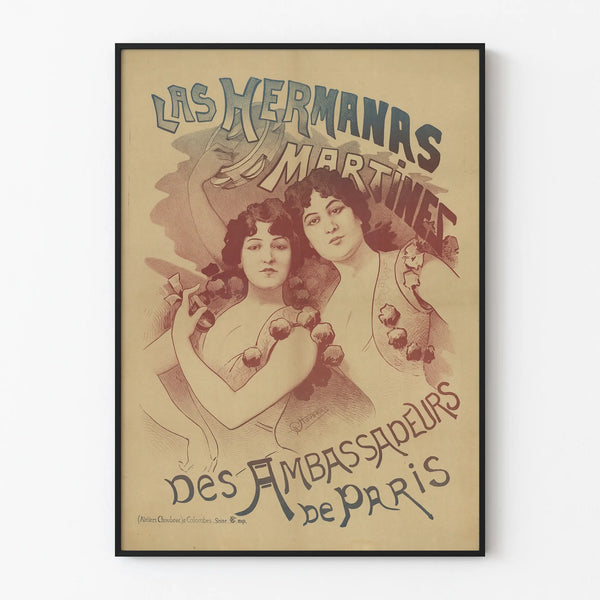 Vintage Poster Las Hermanas Martínez Wall Decoration