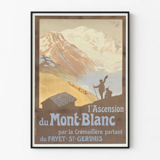 Vintage Poster of the Ascent of Mont Blanc by La Crémaillère
