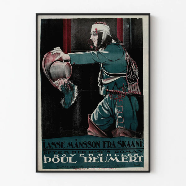 Vintage poster Lasse Månsson from Skåne - Nordic cinema wall decoration