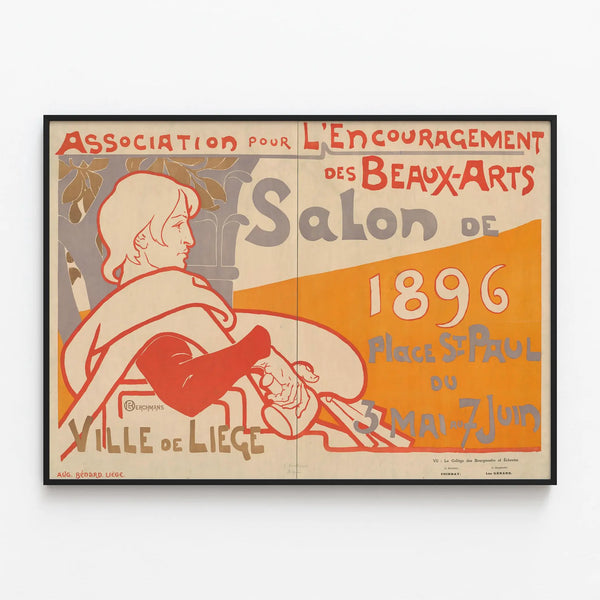 Poster for the Salon of Fine Arts 1896 in Liège — framed artwork on a wall