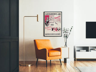 Vintage Scandinavian Poster for Latterdören Theater Comedy Program, 4 Acts