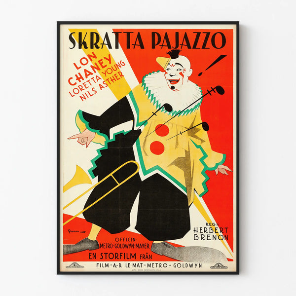 Colorful vintage clown poster wall decoration