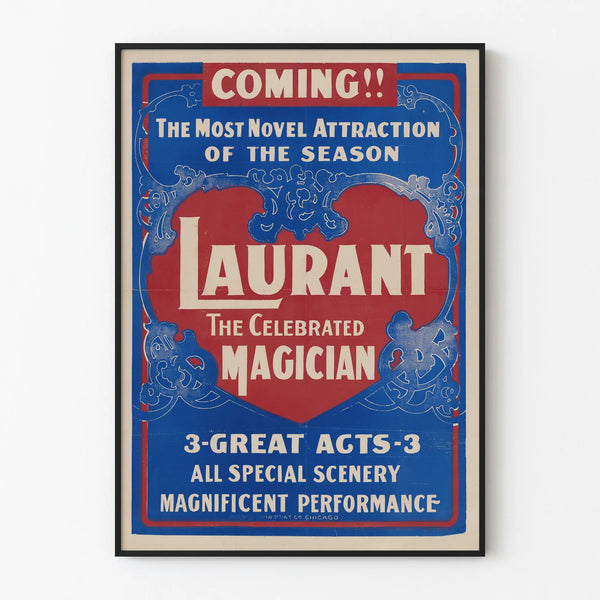 Vintage magician Laurant poster - original and colorful wall decoration