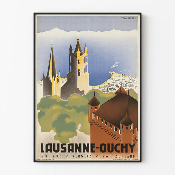 Vintage poster of Lausanne-Ouchy, Switzerland by Vera Hirzel