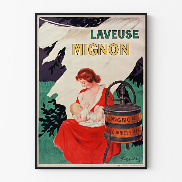 Vintage poster Mignon washing machine - Retro wall decoration