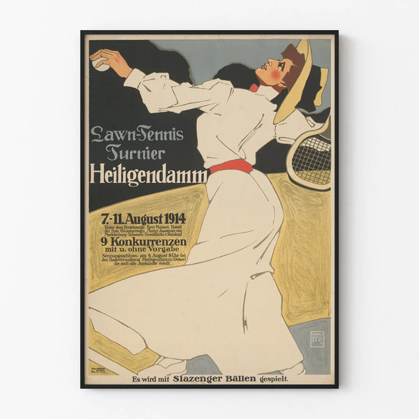 Vintage poster of the 1914 Heiligendamm tennis tournament