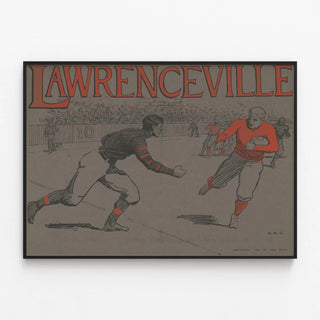 Vintage poster of Lawrenceville American football 1906 — framed artwork on a wall