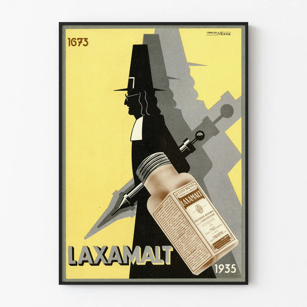 Vintage Laxamalt advertising poster - Retro wall decoration 1935