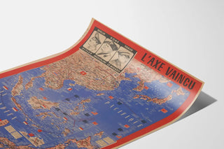 Historical Poster The Vanquished Axis Military Map 1945