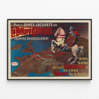 Vintage Poster The Billiard Georges Triumph Universally — framed artwork on a wall