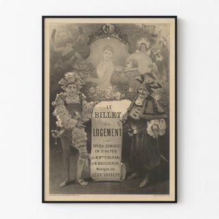 Vintage poster of comic opera The Accommodation Ticket, 3 acts