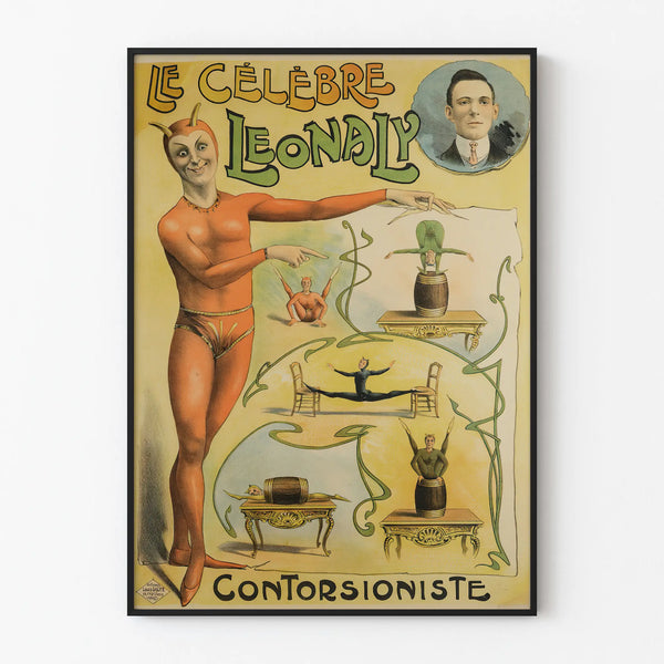 Vintage Poster of the Famous Leonaly Contortionist