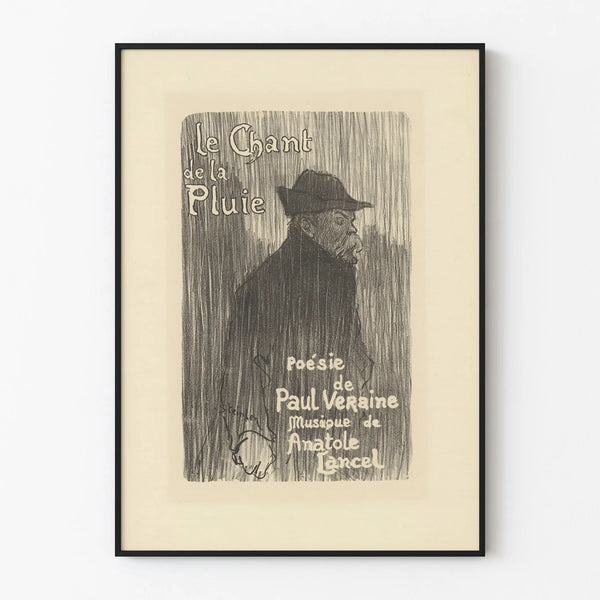 Poster The Song of Rain - Poetry by Paul Verlaine illustrated