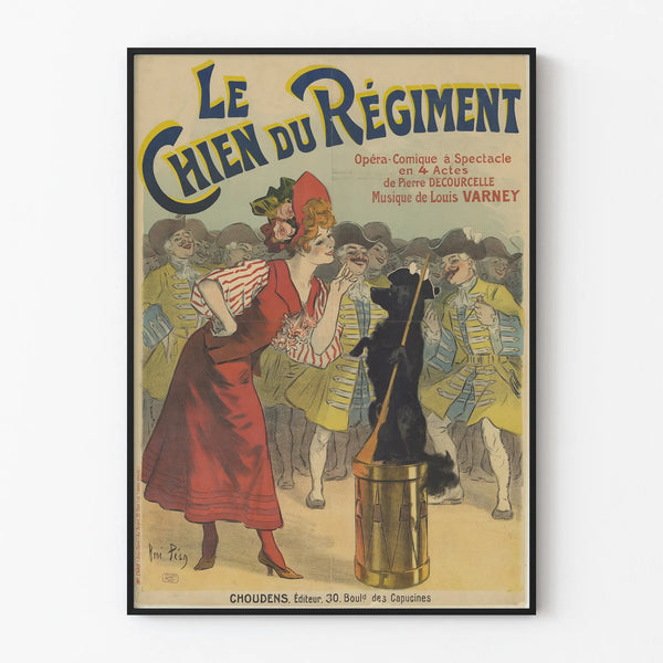 Vintage poster The Regiment's Dog - Theater and music wall decoration