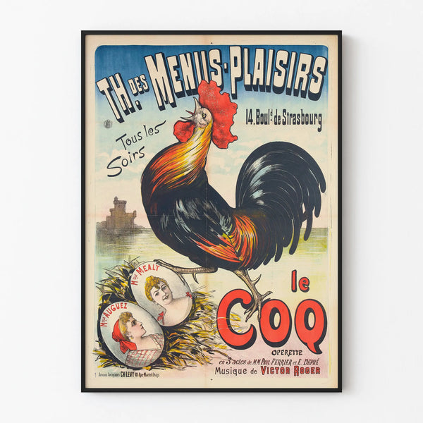 Vintage Poster the Rooster - French Retro Wall Decoration