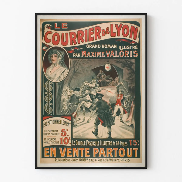Vintage poster Le Courrier de Lyon illustrated by Maxime Valoris