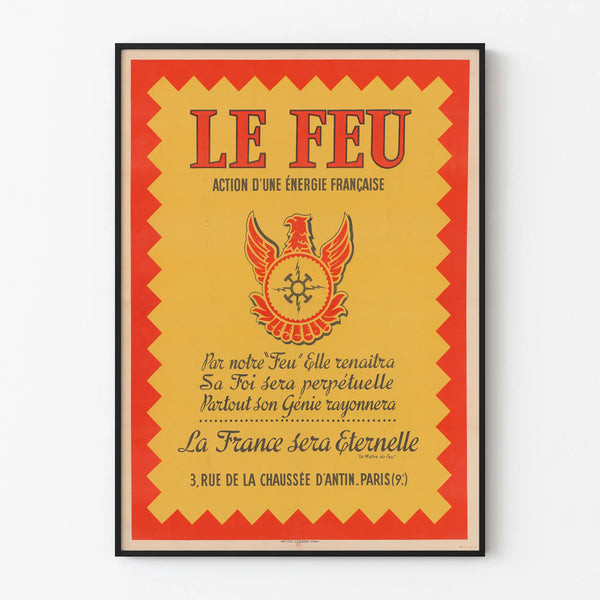 Vintage poster Le Feu – French energy wall decoration