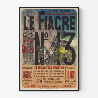 Vintage poster Le Fiacre N°13 by Xavier de Montepin