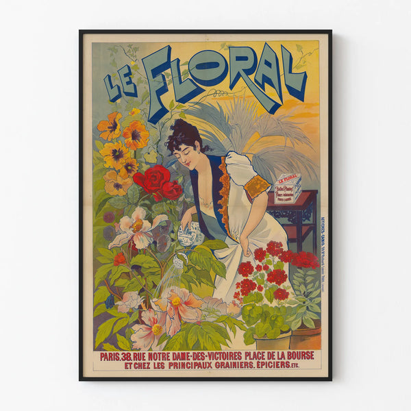 Vintage poster Le Floral for floral wall decoration