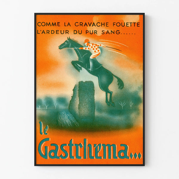 Vintage poster Le Gastrhéma - Retro equestrian wall decoration