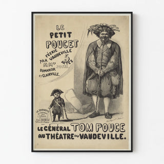 Vintage poster of Little General Tom Thumb at the Vaudeville Theatre