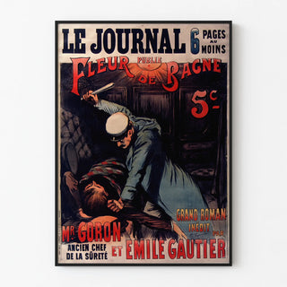 Vintage poster Le Journal Fleur de Bagne Grand Roman