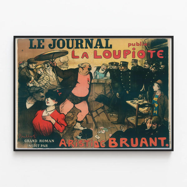 Vintage Poster The Journal publishes La Loupiote by Aristide Bruant — framed artwork on a wall