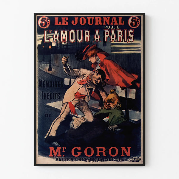 Vintage poster Le Journal - L'amour à Paris by M. Goron