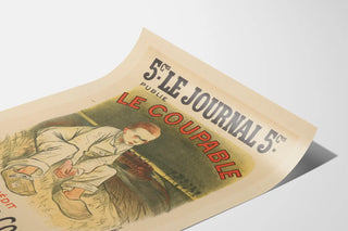 Vintage Poster The Guilty - Unpublished Novel by François Coppée