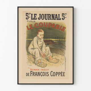 Vintage Poster The Guilty - Unpublished Novel by François Coppée